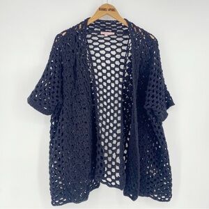 🛍️🌸 Calypso St Barth Crochet Linen Cotton Oversized Kimono Cardigan Coverup